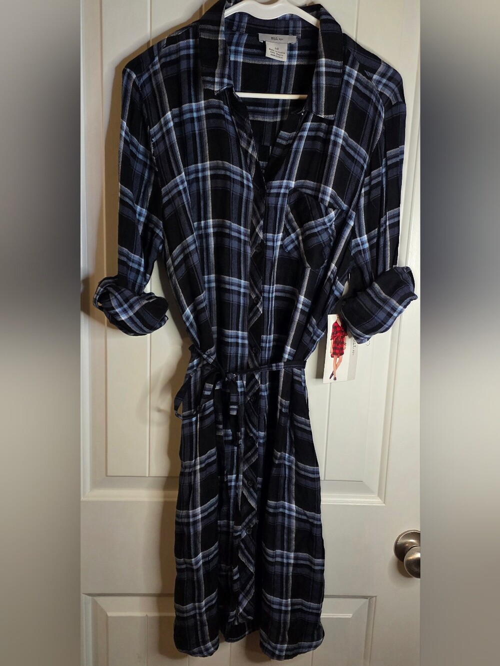 BLL Flannel Shirt Dress NWT Large